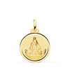 18K Yellow Gold Virgin Charity Medal of Copper Balsa 16 mm