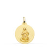18K Medalla Oro Amarillo Virgen Inmaculada Matizada Lisa 18 mm