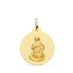 18K Smooth Matted Immaculate Virgin Medal 22 mm