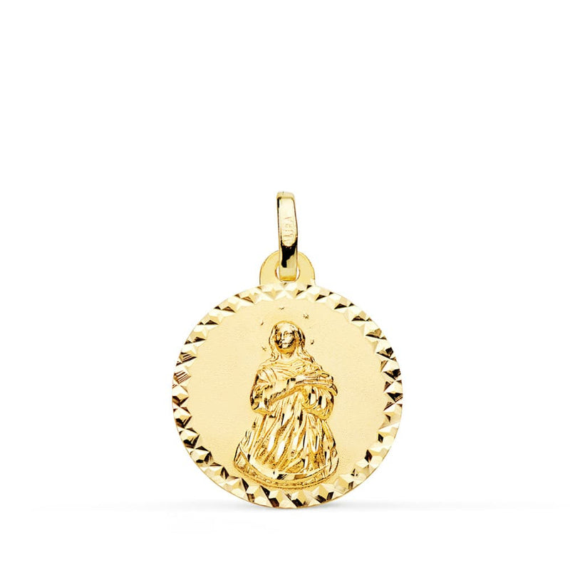 Croix Médaille Vierge Immaculée 18K Taille 18 mm