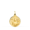 18K Medalla Oro Amarillo Santa Rita Filo Pulido 16 mm
