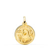 18K Medalla Oro Amarillo Santa Rita Filo Pulido 18 mm