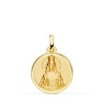 Médaille Sainte Barbara en or jaune 18 carats, lunette mate 18 mm