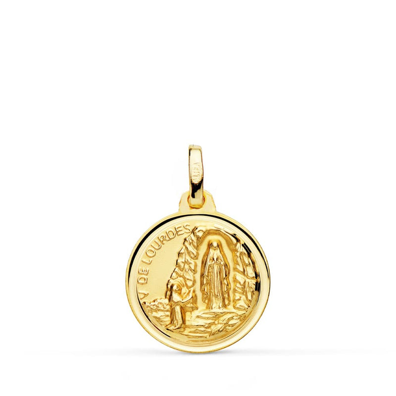 18K Virgin of Lourdes Medal 16 mm