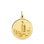 18K Medalla Virgen De Fatima 22 mm