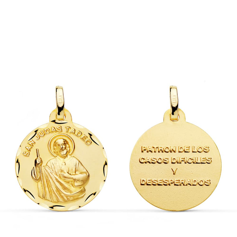 Médaille Saint Jude Thaddée 18 carats 18 mm
