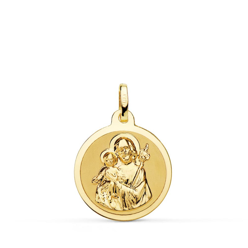 Médaille Saint Joseph Brillant 18K 18 mm