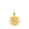 18K Yellow Gold Saint George Medal Smooth Matted 16 mm