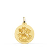 18K Medalla Oro Amarillo San Jorge Matizada Lisa 18 mm