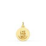 Médaille San Cristobal lisse 18 carats 12 mm