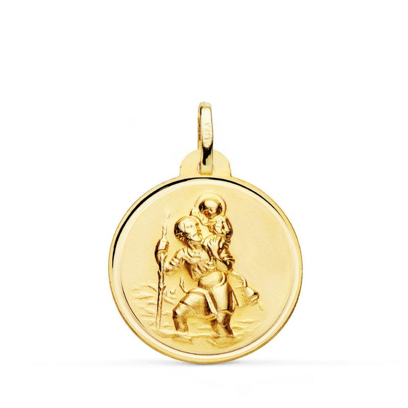 Lunette Médaille Saint Christophe 18K 22 mm
