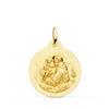 18K Yellow Gold Saint Anthony Medal Matted Smooth 22 mm