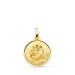 Lunette Médaille Saint Antoine en Or Jaune 9K 16 mm
