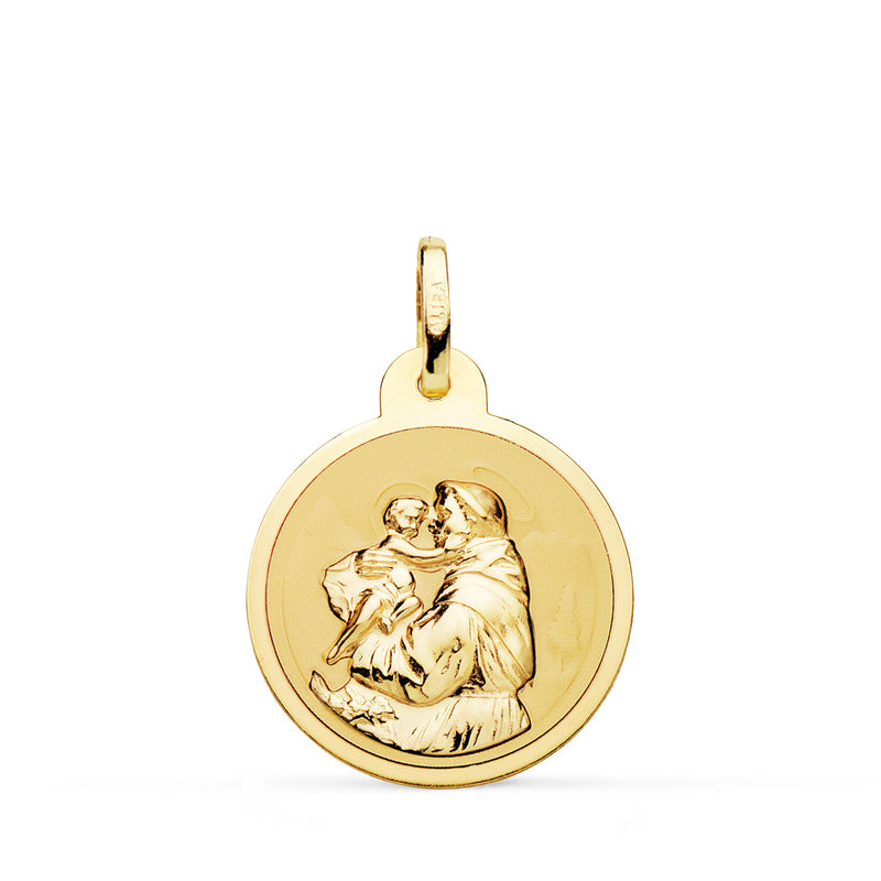 Médaille Saint Antoine Shine Or Jaune 18 Carats 20 mm