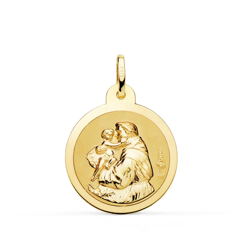 Médaille Saint Antoine Shine Or Jaune 18 Carats 22 mm