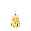 18K Yellow Gold Medal Virgin Girl Chapel Nuanced Profile. 19x13mm