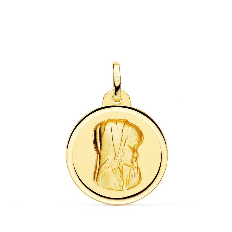 18K Yellow Gold Medal Virgin Girl Bezel 20 Mm