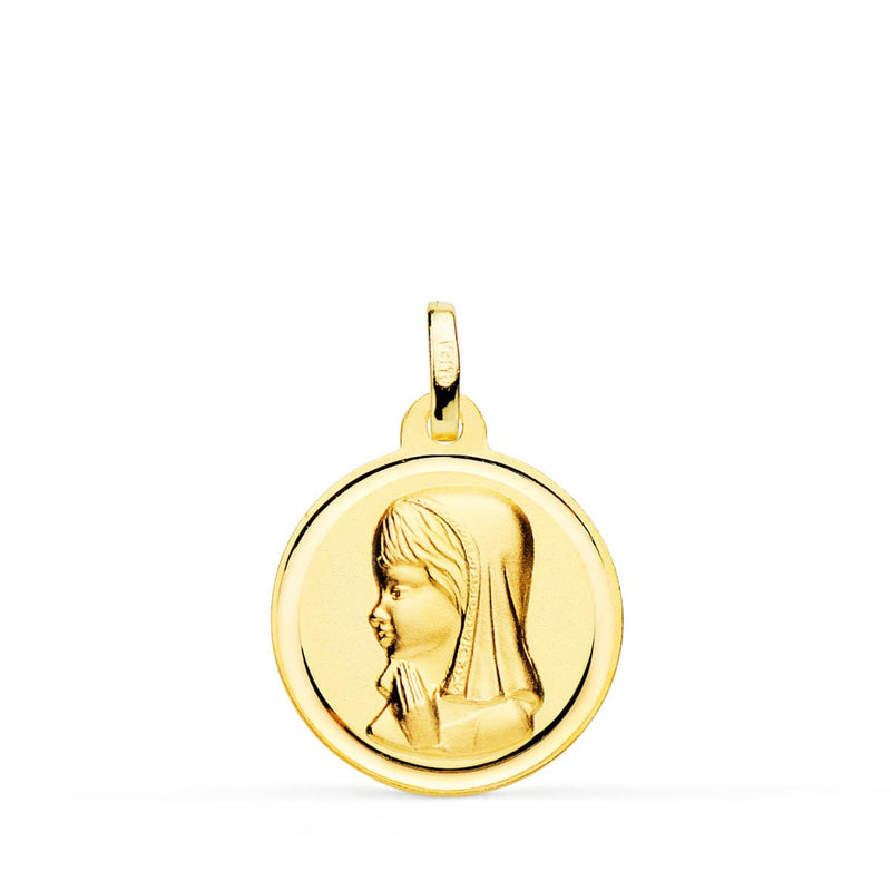 18K Yellow Gold Medal Virgin Girl Bezel 18mm