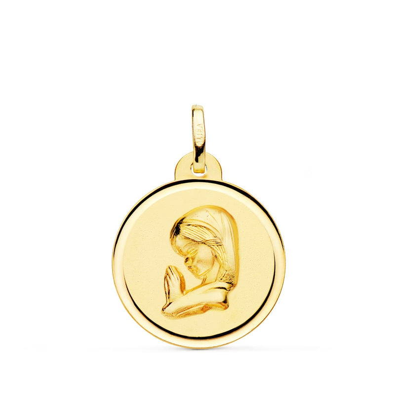 18K Yellow Gold Medal Virgin Girl Bezel 20 Mm