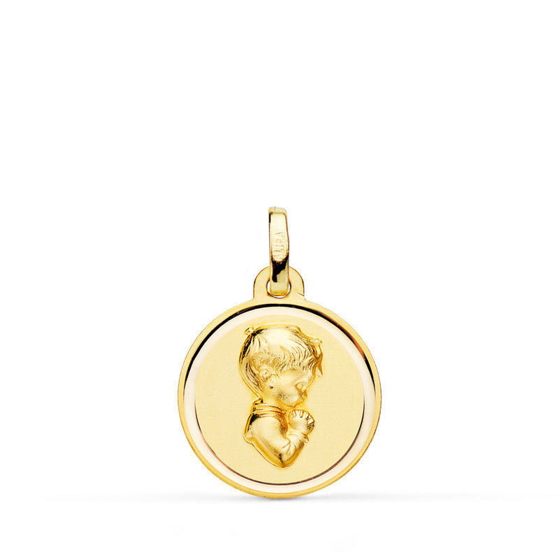 18K Child Communion Medal Bezel Profile 16 mm