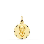 Médaille Communion Enfant 18K Profil Sculpté 16 mm