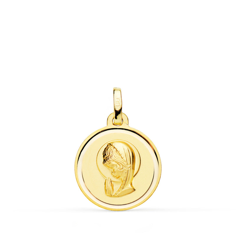 18K Yellow Gold Medal Virgin Girl Bezel 16 Mm