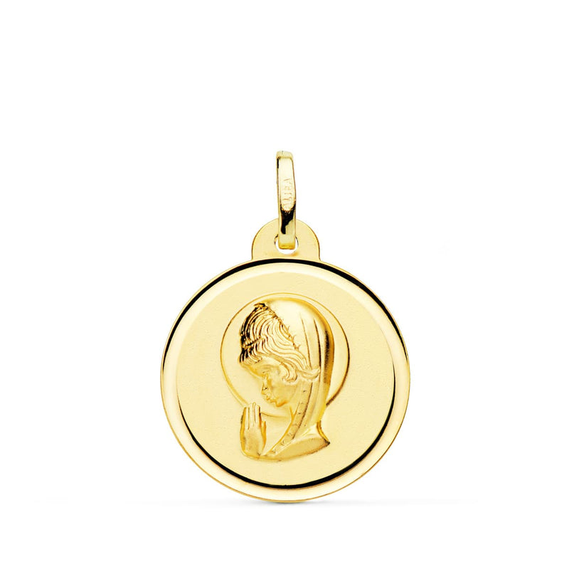 18K Yellow Gold Medal Virgin Girl Bezel 20 Mm