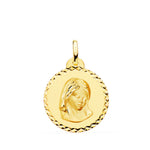 Médaille de la Vierge Marie 18 carats (Madone Sixtine Di Raphael) Taille de la croix 20 mm