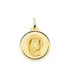 18K Medalla Oro Amarillo Virgen Niña Bisel 16 mm