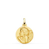 18K Medalla Oro Amarillo " Angel Niño Piadoso " Rezando Matizado. 16 mm