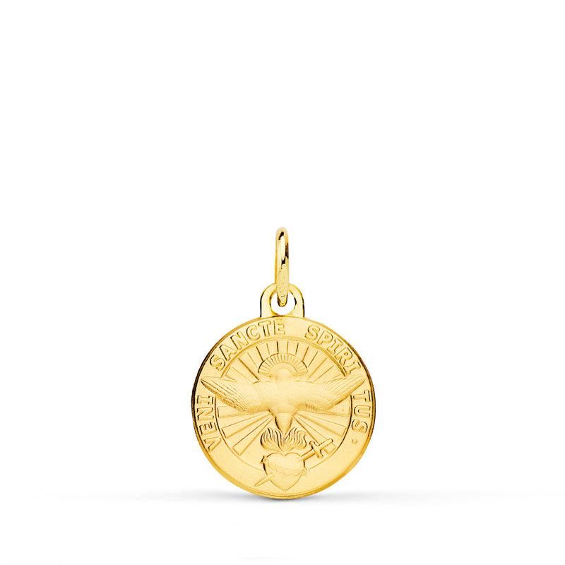 9K Yellow Gold Holy Spirit Latin Medal 14 mm