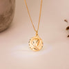18K Yellow Gold French Maria Medal Carved Nuanced 18 mm