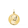 Médaille Or Jaune 18 Carats French Mary Lisse Mat et Brillante 18 mm