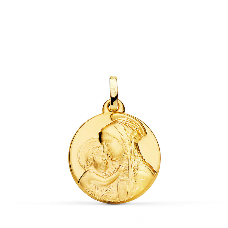 18K Medalla Madre " Divina Ternura " 18 mm