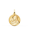 Médaille 18K Divine Mère Tendresse Brillante et Mat 18 mm