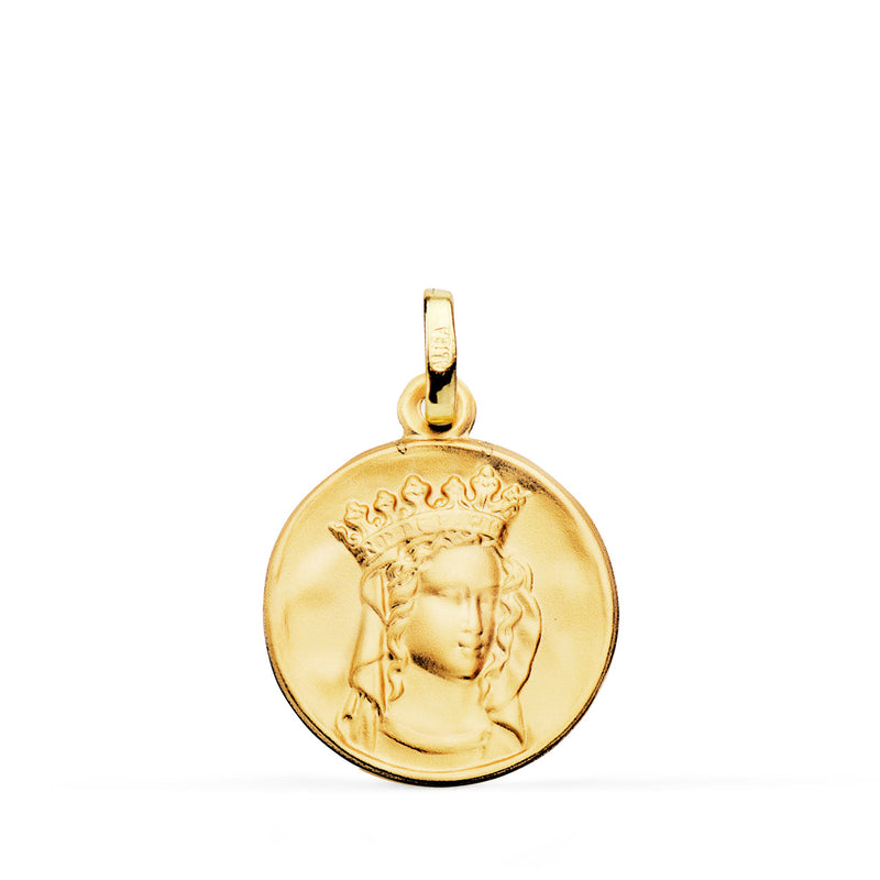 18K Medalla Oro Amarillo Notre Dame De Paris 18 mm