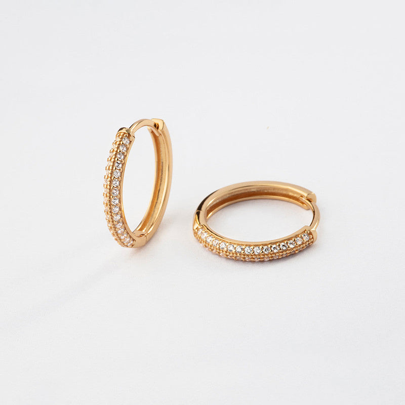 Gold Zirconia Hoop Earrings