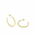 Plain Silver Gold Hoop Earrings Square Style 30 mm