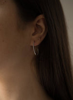 Silver Mini Hoop Earrings with White Zirconia Setting 25 mm