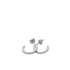 Silver Mini Hoop Earrings with White Zirconia Setting 15 mm