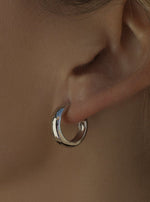 Small Silver Hoop Earrings Thick Design