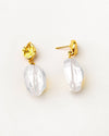 24k Gold Plated Quartz Leaf Earrings 