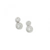 Silver Earrings with Double Diamond and Zirconia