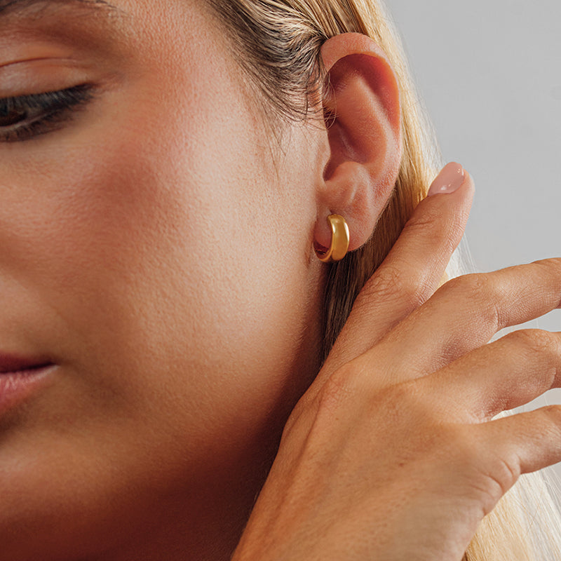 Thick Gold Hoop Earrings