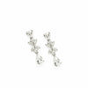 Small Silver Bridal Earrings with Floral Design