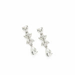 Petites boucles d'oreilles de mariée en argent avec motif floral