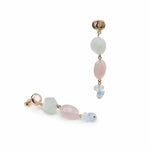 Boucles d'oreilles pendantes en pierre naturelle avec placage en or