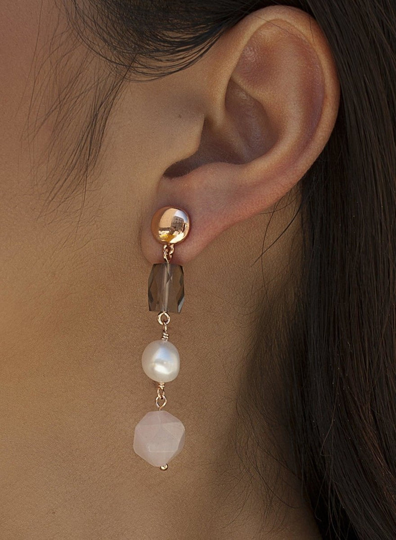 Pendientes de piedra natural diseño de perla colgante