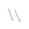 Long Bridal Earrings Silver Rigid Linear Design