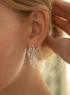 Boucles d'oreilles de mariée longues en argent style nature